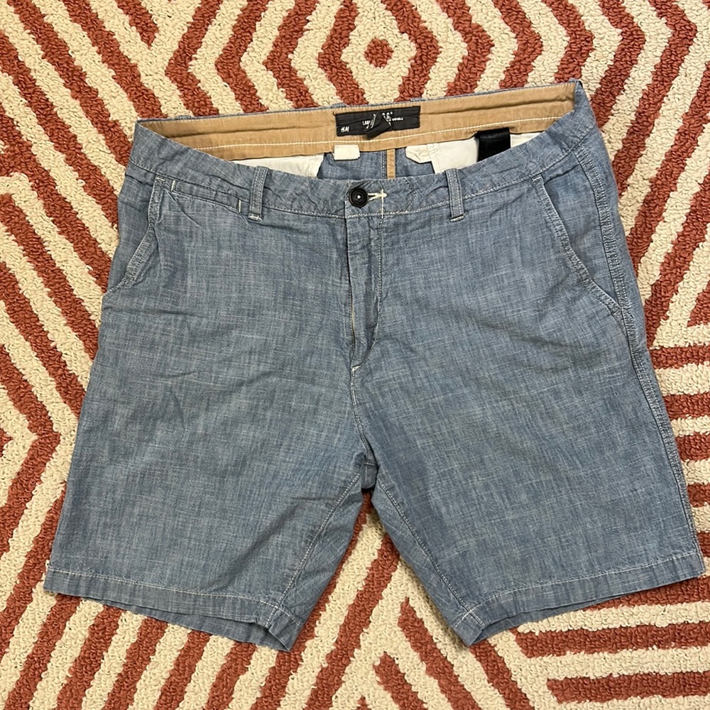H&M LOGG 34 lightweight pale blue shorts in EUC